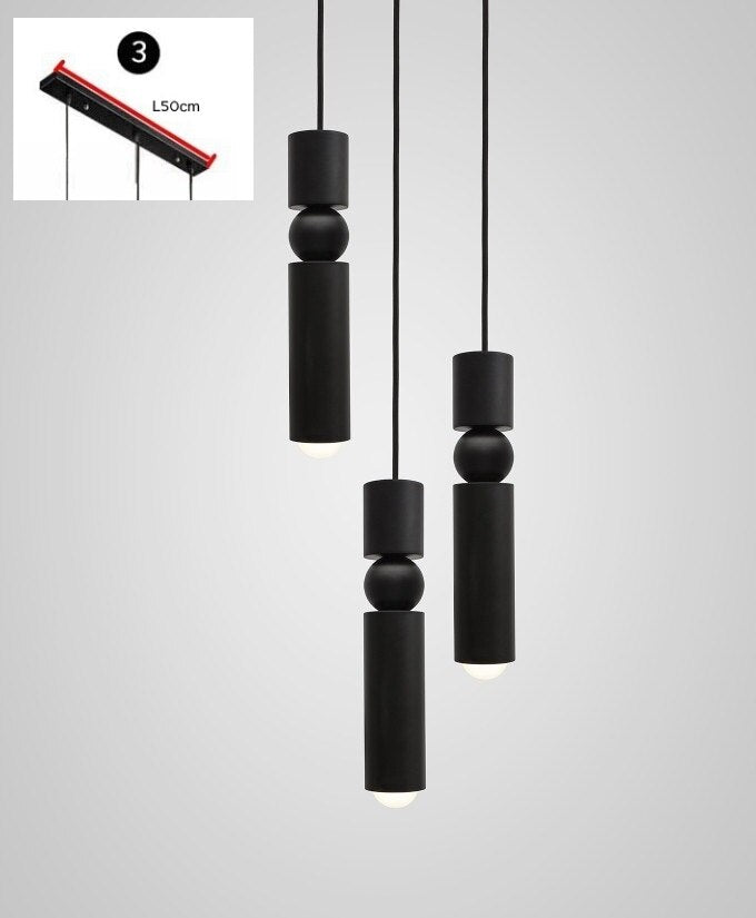 Nordic Pendel Moderne Køkkenlampe Spisestue Diskbutik Pipe Pendel Down Tube LED-lys Kontor Stue