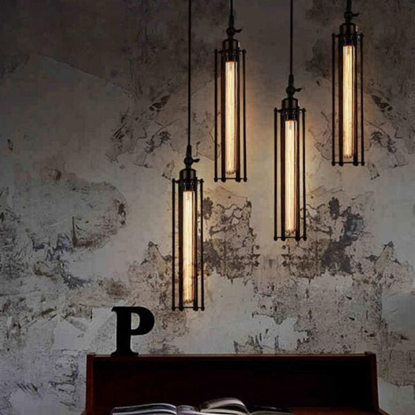 Vintage Industrial Retro Iron Flute Pendant Lamp ATY Home Decor