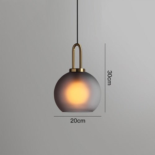 Lampes pendantes postmodernes en verre Lampes de luxe pour restaurant Chambre à coucher Chevet Boule en verre simple