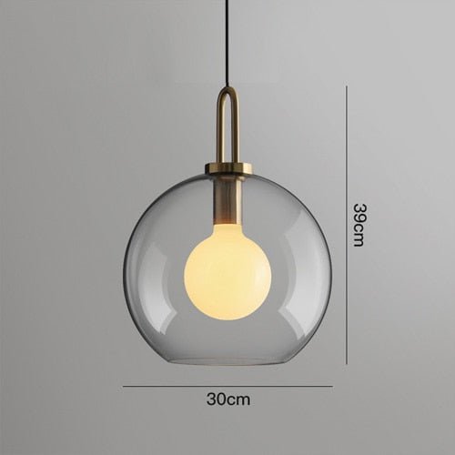 Postmodern Glass Pendant Lights Luxury Lamps For Restaurant Bedroom Bedside Glass Ball Single