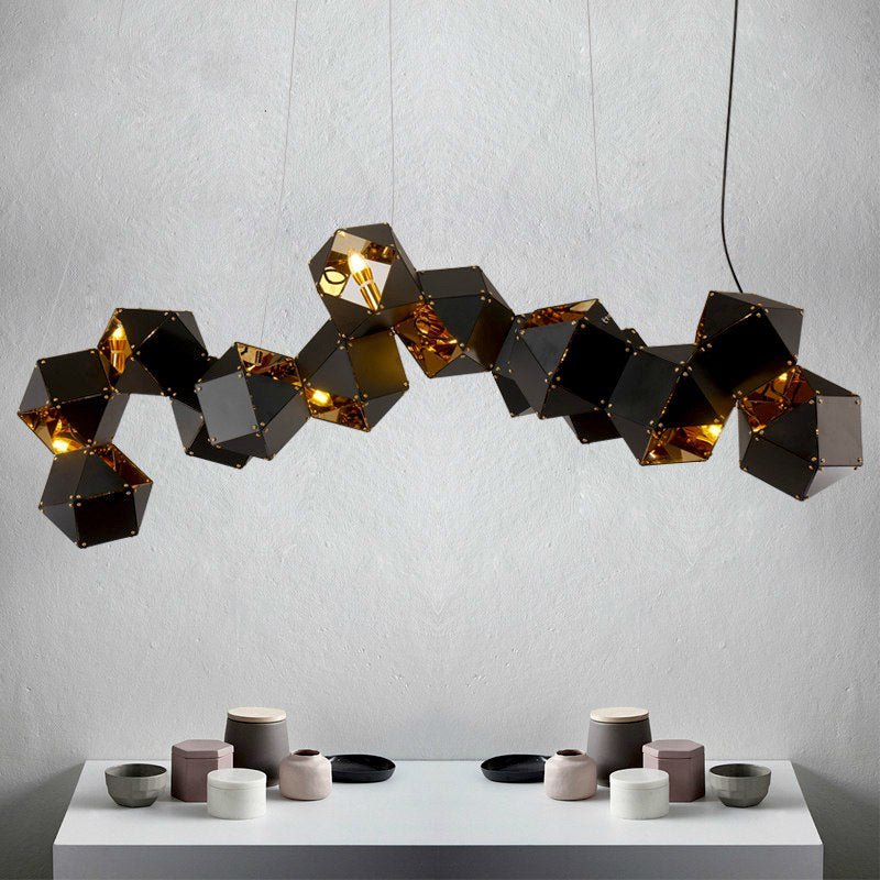Postmodern Led Pendant Light Designer'S Lighting Restaurant Studio Metal Lamps Dna Creative Luminaire White Black Luster 
