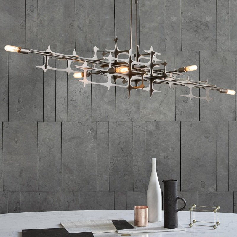 Postmodern Silver Luxury LED Chandelier For Dining Room Living Room