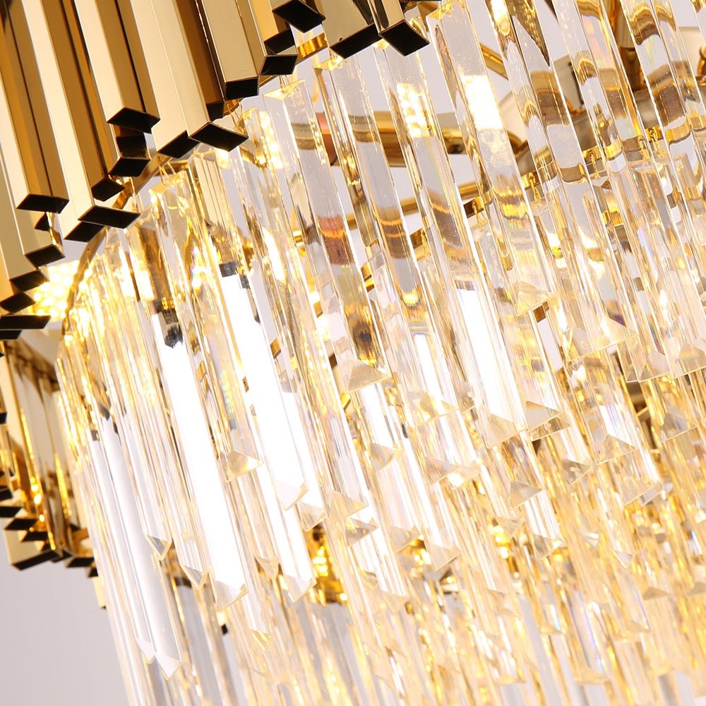 Lustre moderne rectangulaire doré pour salle à manger Lampe suspendue Lustres de cuisine Luminaires