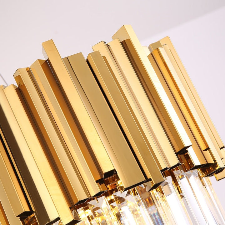 Rektangel Moderne Gulllysekrone For Spisestue Hengende Lampe Kjøkken Lysekroner Lysarmaturer