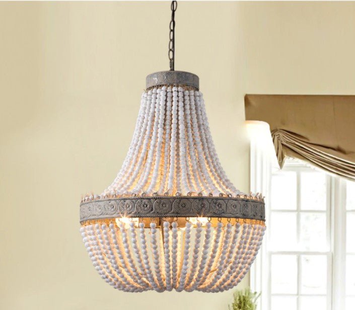 Retro Loft Vintage lysekrone Rustikk runde treperler anheng Lampe