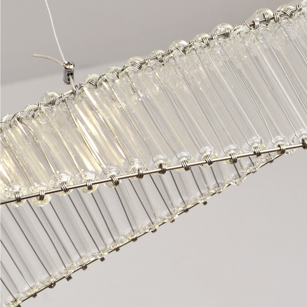 Ribbon Design Modern Chandelier For Dining Room Luxury Island Hanging Glass Lamp Led Light Fixture - ATY Home Decor