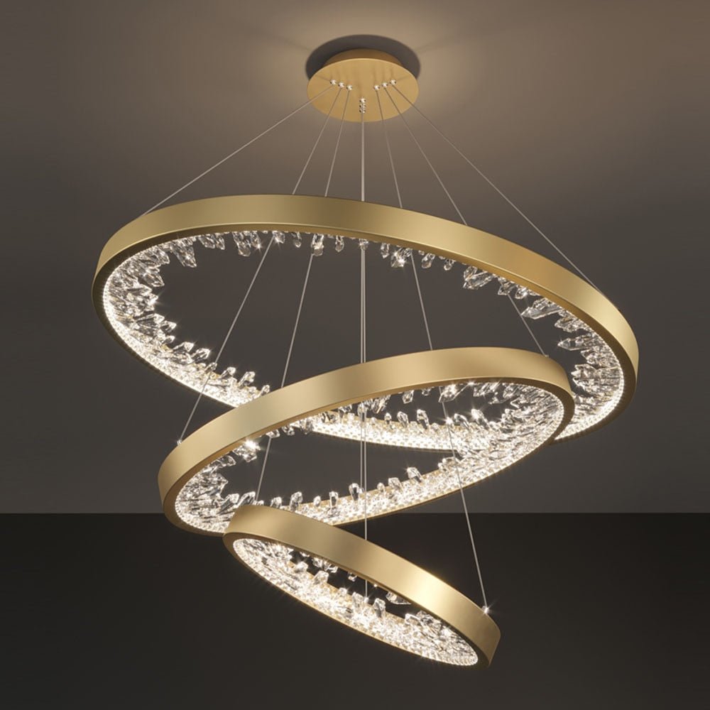 Ring Design Moderne LED Kroonluchter Lamp Kristal Woonverlichting Dimbare Hotel Lobby Decoratie Salon