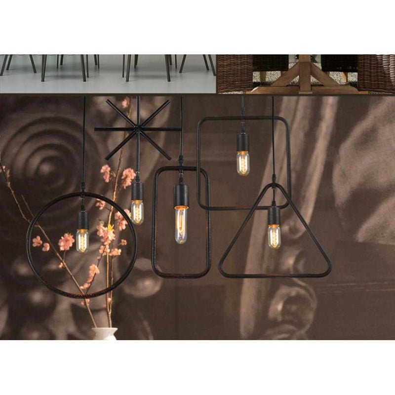 Simple Industrial Metal Structure Lamp Pendant Light For Dining Study Kitchen Island Living Room Suspension Lamp