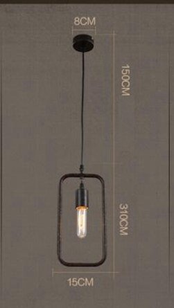 Lámpara colgante de estructura metálica industrial simple para comedor, estudio, cocina, isla, sala de estar, lámpara de suspensión