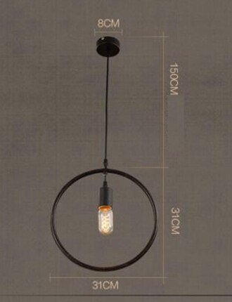 Lampe à suspension industrielle simple à structure métallique pour lampe à suspension de salon d'îlot de cuisine d'étude à manger