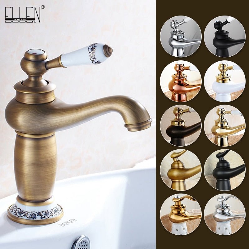 Bathroom Antique Brass Bamboo Shape Tap Basin Faucet Bronze Finish Sink  Faucet Single Handle Hot and Cold Water Mixer With Hose - AliExpress