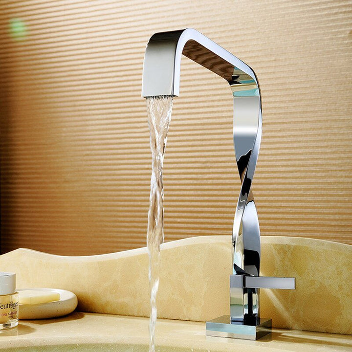 Twist Chrome Badeværelsesarmatur Håndvask Kran Vandhane Håndvaskarmatur Torneira Vandhane Vandhane Messing Armaturer 
