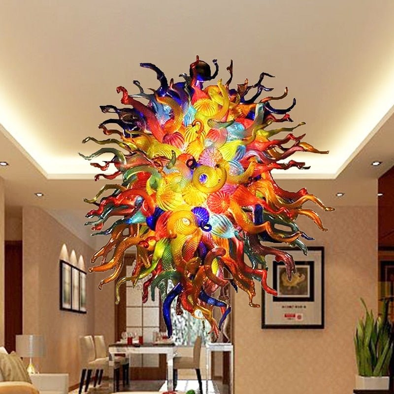 Vintage Colored Chandeliers Gorgeous Hand Blown Glass Lustres Luxury LED Chandelier