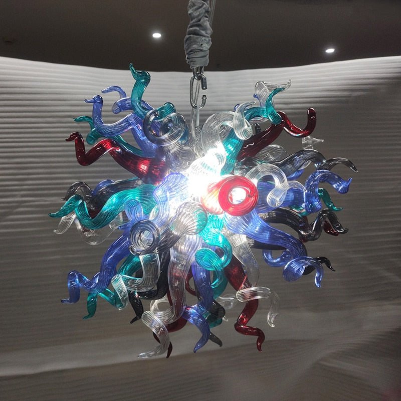 ヴィンテージガラスシャンデリアクリエイティブデザインランプ手吹きガラスシャンデリアリビングルーム用ライト