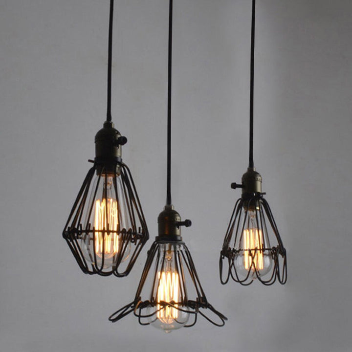 Vintage Pendant Lamp Industrial Lamp Light Iron Cage Edison For Kitchen Island Dining Room Corridor Ceiling Decor