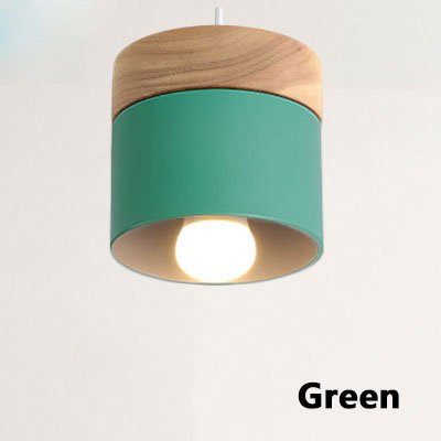 Lampe pendante LED E27 Simplicité nordique en bois Suspension moderne