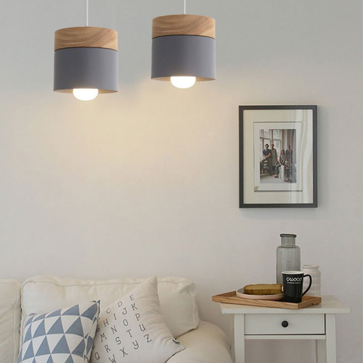 Madera Nordic Simplicity LED E27 Lámpara colgante Luces colgantes modernas