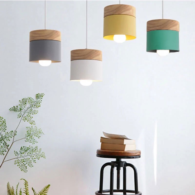 Holz Nordic Simplicity LED E27 Pendelleuchte Modern Hanging Lights